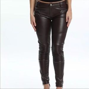 Kittenish Faux Leather Moto Leggings Size Small